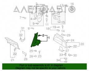 Capacul spate al stâlpului din spate stânga Audi Q7 4L 10-15 negru