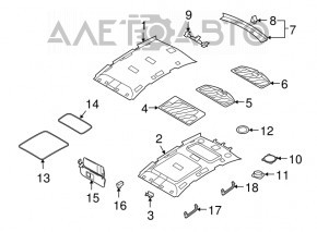 Capacul plafonului din spate pentru Audi Q7 4L 10-15 gri, uzat, necesită curățare chimică.