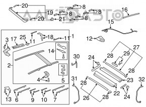 Geam panoramic pentru Audi Q7 4L 10-15, cu perdea bej, zgârietură, necesită curățare chimică.