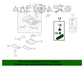 Plafonul de iluminare din spate pentru Audi Q7 4L 10-15 gri sub trapă.