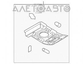 Plafonul de iluminare frontal pentru Audi Q7 4L 10-15 gri sub geamul de vizualizare.