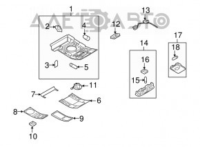 Plafonul de iluminare frontal pentru Audi Q7 4L 10-15 gri sub geamul de vizualizare.