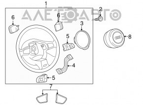 Butoanele de control de pe volanul dreapta Audi Q5 8R 13-17 tip-2