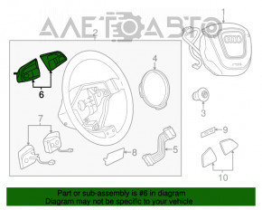 Butonul de control de pe volanul drept Audi Q5 8R 13-17 tip-1