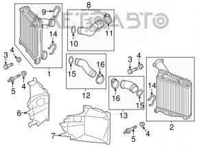 Deflectorul radiatorului lateral stânga Audi Q7 4L 10-15