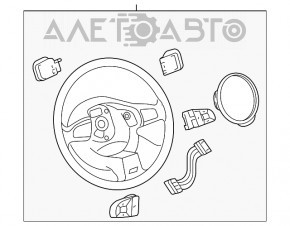 Руль голый Audi Q7 4L 10-15 подогрев, кожа черн