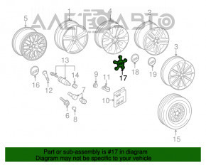 Capacul central al jantei Audi Q7 4L 10-15 s-a întunecat cromat, cu un ciob, 150mm