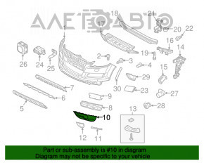 Capacul de protecție al bara față sub farul de ceață stânga Audi Q7 4L 10-15 nou original