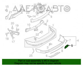 Capacul carligului de tractare din bara spate dreapta Audi Q7 4L 10-15 nou original OEM