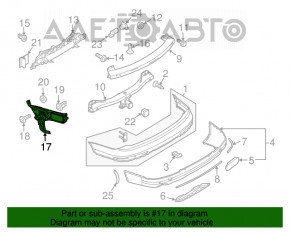 Suportul pentru bara spate stânga Audi Q7 4L 10-15, nou, original OEM