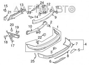 Suportul pentru bara spate dreapta Audi Q7 4L 10-15, nou, original OEM