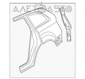 Aripa spate stânga Audi Q7 4L 10-15, vopsită în negru, cu umplutură de 3,5-4,0 mm