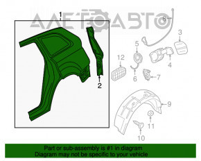 Aripa spate stânga Audi Q7 4L 10-15, vopsită în negru, cu umplutură de 3,5-4,0 mm