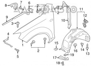 Подкрылок передний правый Audi Q7 4L 10-15 OEM