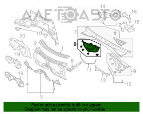 Grilajele de scurgere a apei, stânga, Audi Q7 4L 10-15