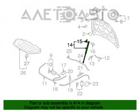 Amortizorul capotei stânga Audi Q7 4L 10-15 nou, neoriginal, Tuff support