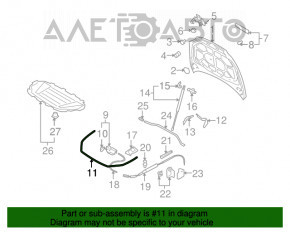 Garnitura capotei fata Audi Q7 4L 10-15