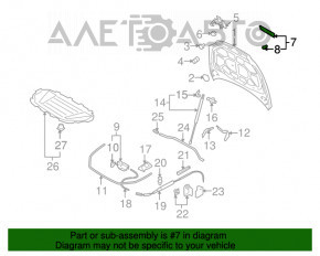 Garnitură capot dreapta Audi Q7 4L 10-15