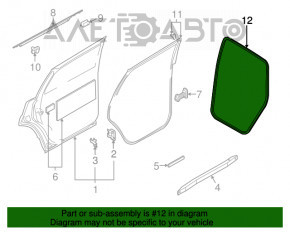 Garnitură de etanșare a cadrului ușii spate stânga Audi Q7 4L 10-15 nou OEM original