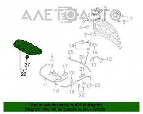 Izolarea capotei Audi Q7 4L 10-15 se desprinde.