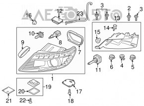 Suport far stânga Audi Q7 4L 10-15