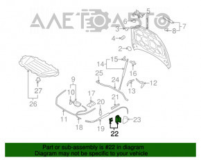 Manerul de deschidere a capotei Audi Q7 4L 10-15, nou, original OEM