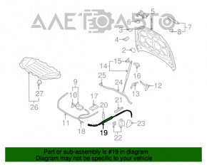 Cablu de deschidere a capotei portbagajului spate pentru Audi Q7 4L 10-15, nou, original OEM