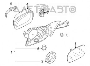 Зеркало боковое правое Audi Q7 4L 10-15