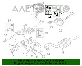 Suportul de evacuare din spate stânga pentru Audi A4 B9 17- 2.0T cu cauciuc nou OEM original