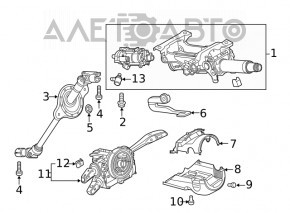 Comutatorul de sub volan pentru asamblarea chitarei Audi A4 B9 17- cu cablu flexibil, cu direcție dinamică, afișează o eroare la unitatea de control.