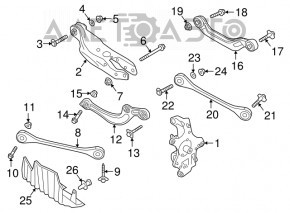 Levier transversal jos spate stânga față Audi Q7 16 - nou original OEM