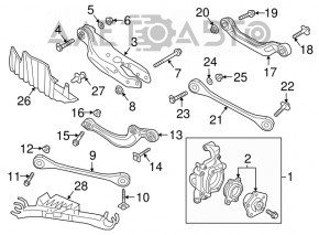 Maneta transversală inferioară din spate dreapta Audi A4 B9 17- înainte de nouă originală OEM