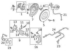 Senzor ABS spate stânga Audi A4 B9 17-