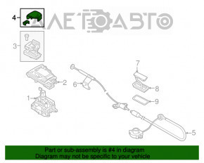 Ручка КПП Audi A4 B9 17- с верхней накладкой, кожа, черная