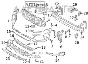 Suportul de bara fata stanga Audi Q8 19- nou OEM original