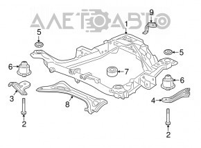 Усилитель переднего подрамника Acura MDX 14-20 примят