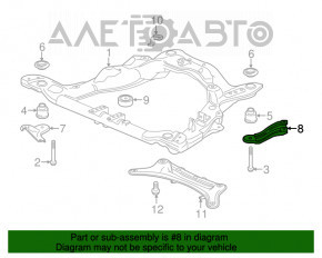 Capacul de protecție a aripii din față, partea dreapta spate, pentru Acura MDX 14-20