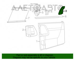 Накладка двери внутренняя задняя правая Dodge Grand Caravan 11-20 структура