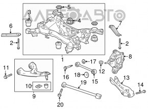 Bara spate pentru Acura MDX 17-20 restilizat FWD