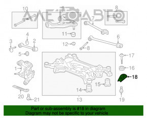 Capacul de protecție a barei spate, dreapta față, Acura TLX 15-