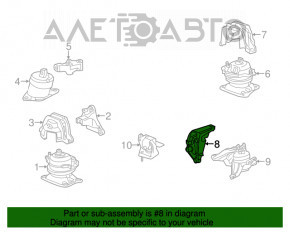 Кронштейн подушки двигателя задний Honda Accord 13-17 3.5 на двигатель