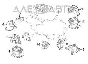 Кронштейн подушки двигателя задний Honda Accord 13-17 3.5 на двигатель