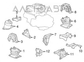 Suportul pentru perna motorului din spate lateral pentru Acura TLX 15- 3.5