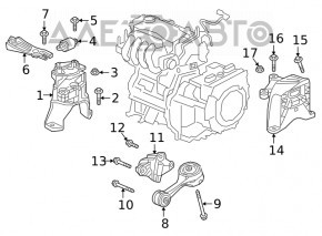 Suport motor dreapta pentru perna Honda Clarity 18-21 SUA