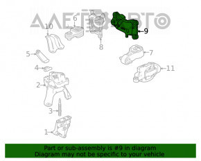 Кронштейн задней подушки двигателя нижний Honda Accord 18-22 2.0T