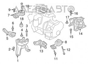 Подушка двигателя правая Honda CRV 17-20 1.5Т