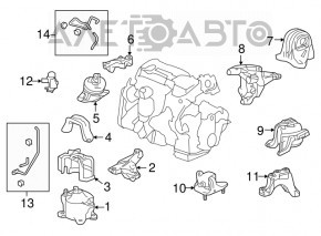 Pernele centrale ale motorului Honda Accord 13-17 2.4 manuală