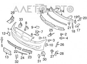 Colțul longeronului stâng BMW 5 F10 10-17