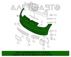 Бампер передний голый BMW 335i e92 07-13