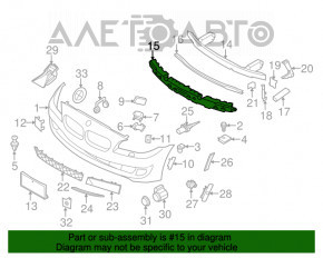 Absorbantul de bara fata pentru BMW 5 F10 11-13 este rupt